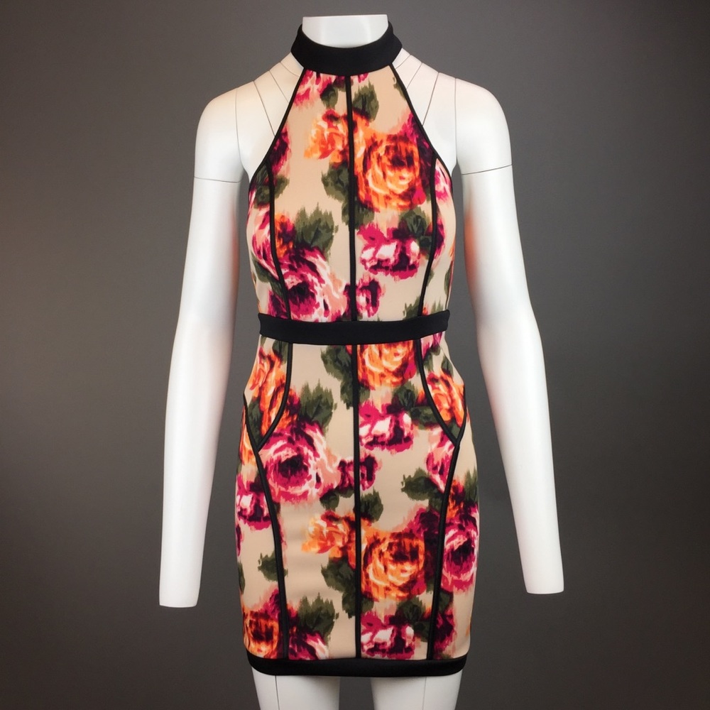 Scuba Knit Floral Halter Dress